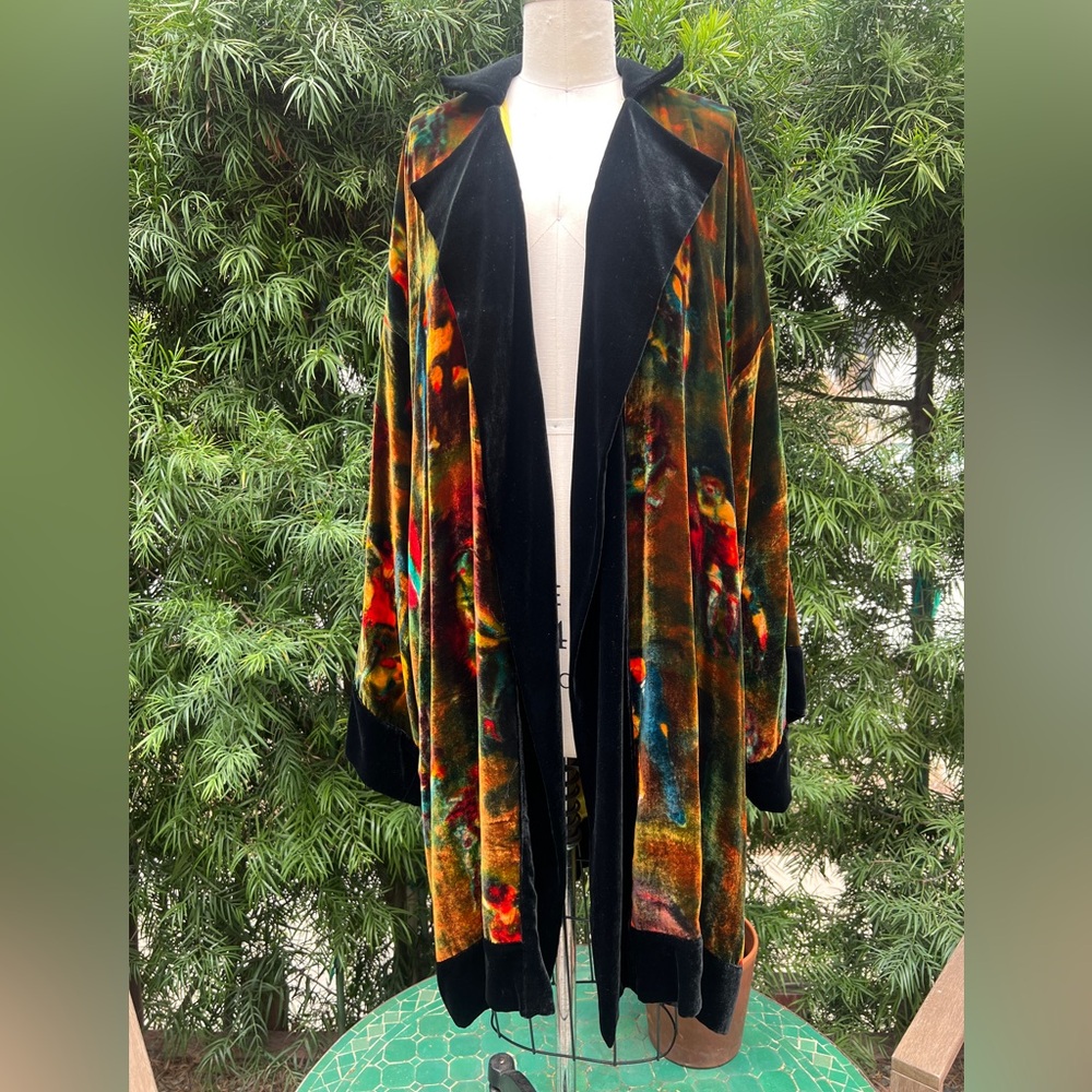 Jean Paul Gaultier. multicolored velvet kimono, size 8
